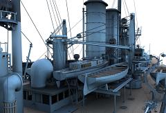 CK22-Partial Ship-Starboard-Aft Boat Deck Looking Forward